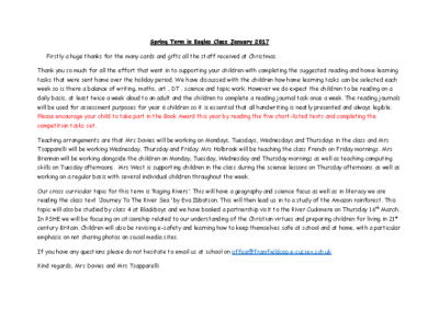 Eagles Spring Term Newsletter – Raging Rivers