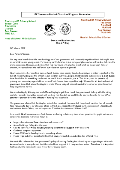 East Sussex Schools’ Campaign for Fair and Sufficient Funding