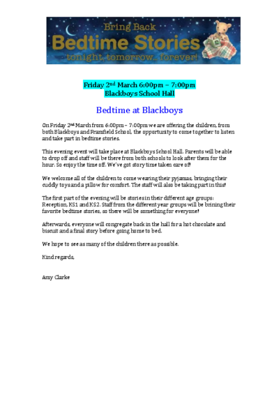 Bedtime at Blackboys on 2nd March