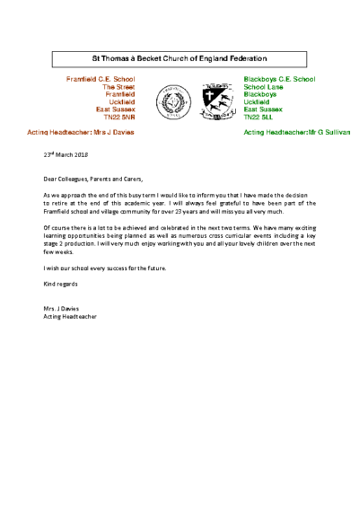 J Davies Retirement