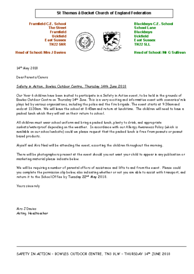 Safety in Action on 14th June