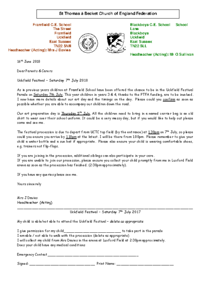 Uckfield Festival on 7th July