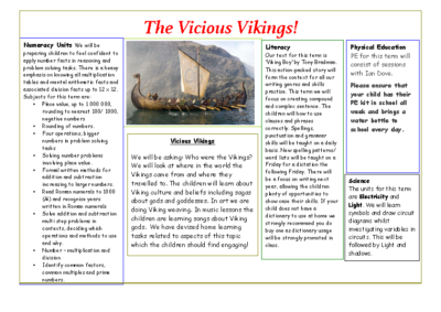 Eagles Autumn Term Newsletter – The Vicious Vikings!