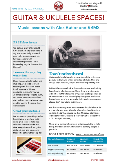 RBMS Guitar & Ukulele Lessons