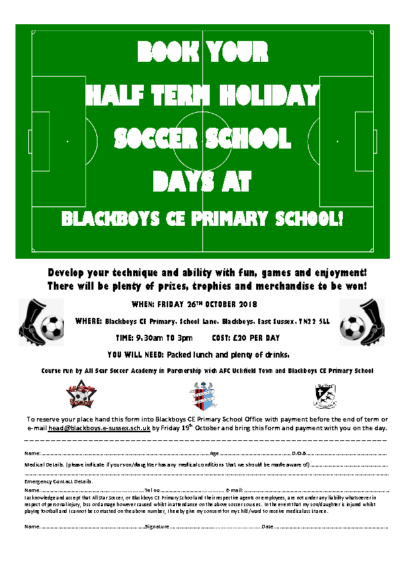 Half Term Soccer School