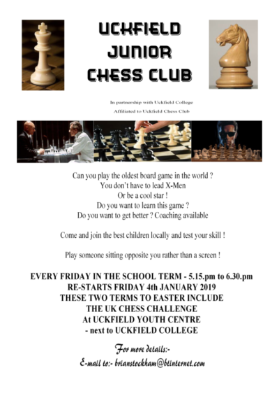 Uckfield Junior Chess Club Flyer