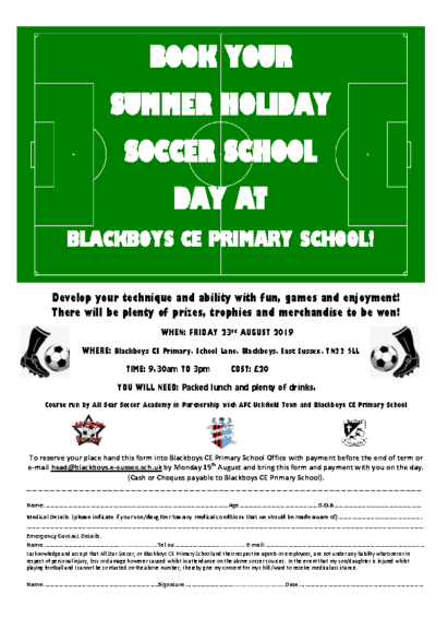 Summer Soccer School on 23 August