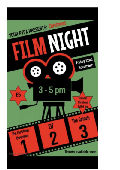 PTFA Film Night on 22nd November