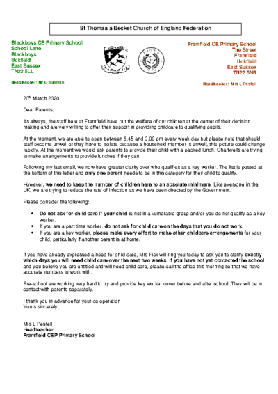Key Workers Urgent Response Required