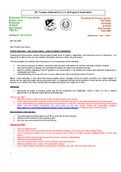 Puffins – Returning to School in September