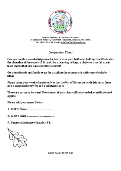 Autumn Work of Art Competition