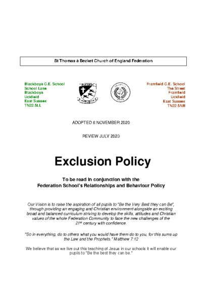 Exclusion Policy