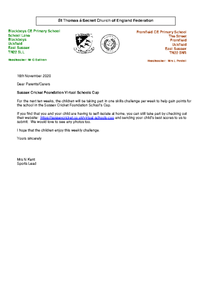 Sussex Cricket Virtual Schools Cup