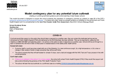 Contingency Plan 31/08/2021