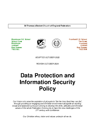Data Protection and Information Security Policy