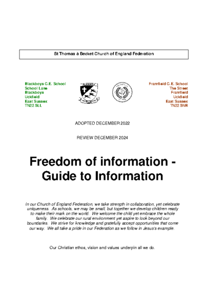 Freedom of Information – Guide to Information