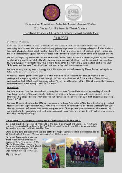 Newsletter 24th November 2024