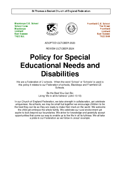 Special Educational Needs Policy