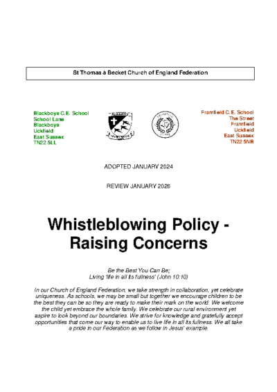 Whistleblowing Policy