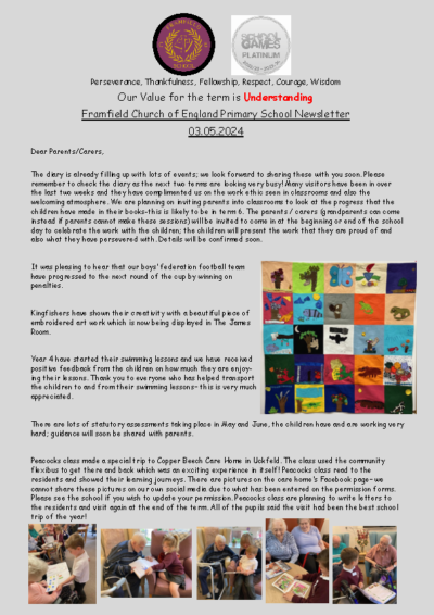 Newsletter 3rd May
