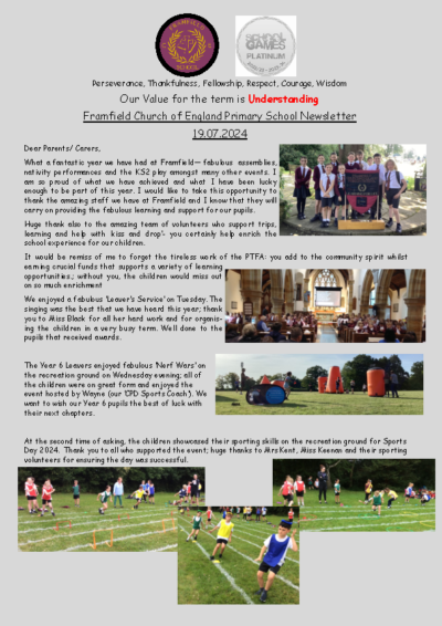 Newsletter 19th July