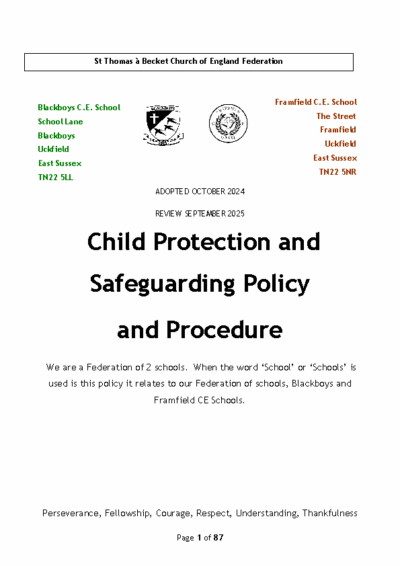 Child Protection & Safeguarding Policy & Procedure