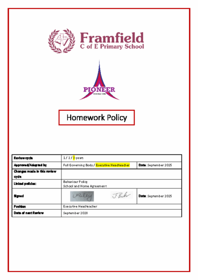 Homework Policy