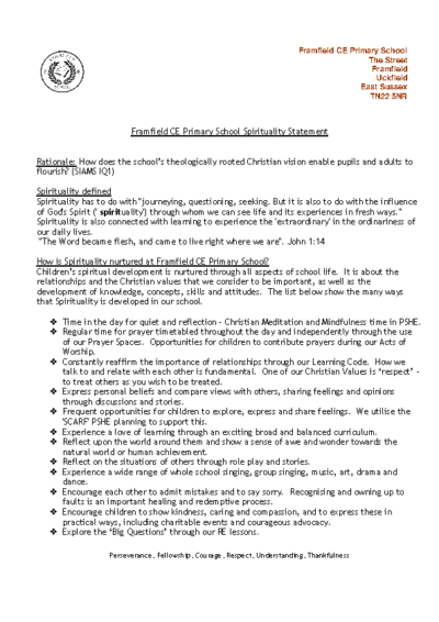 Spirituality Statement