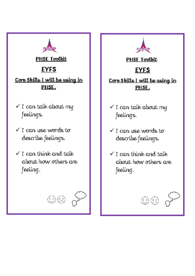 PHSE Toolkit – EYFS