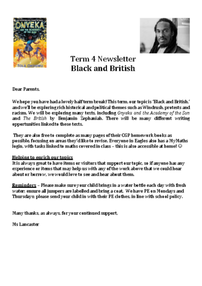 Term 4 2024/25 – Black & British