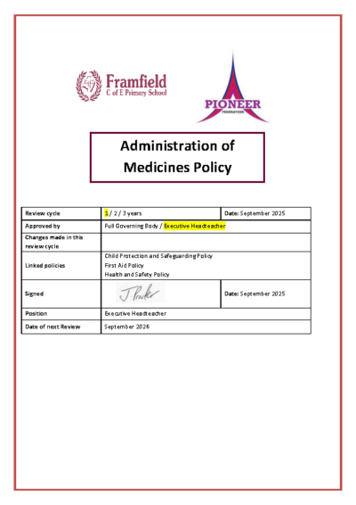 Administration of Medicines Policy