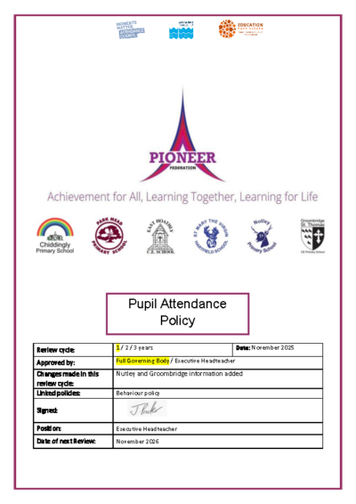 Pupil Attendance Policy