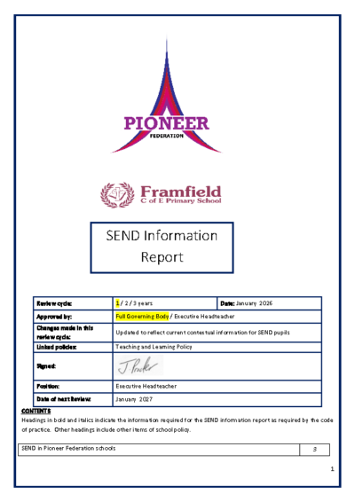 SEND Information Report